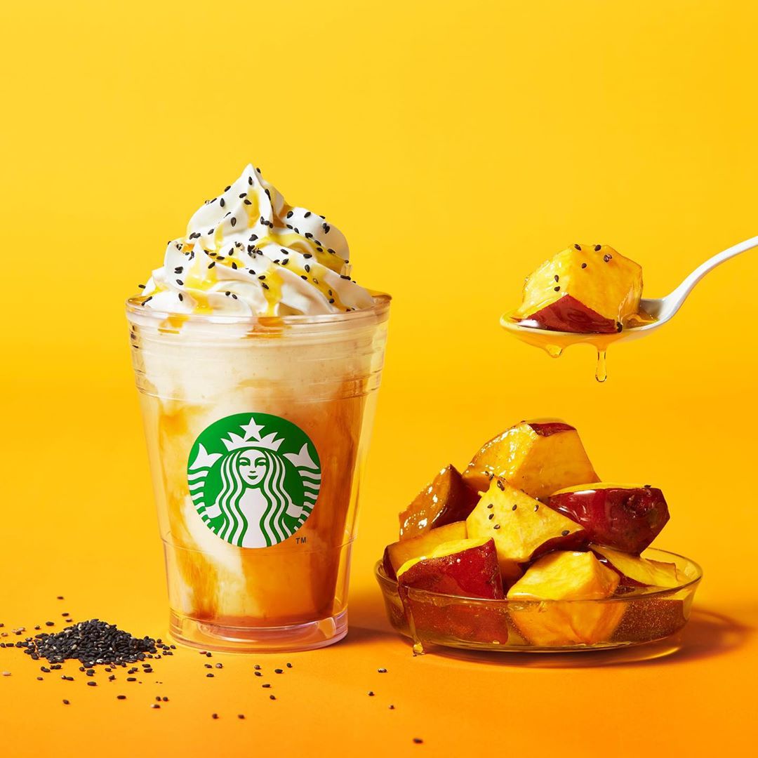 Starbucks 本日 9 23 よりstart 蜜をからめた大学芋をごろっとそのままブレンドし 黒ゴマをトッピングした 大学芋フラペチーノ が新登場 さつま Ciao Nihon