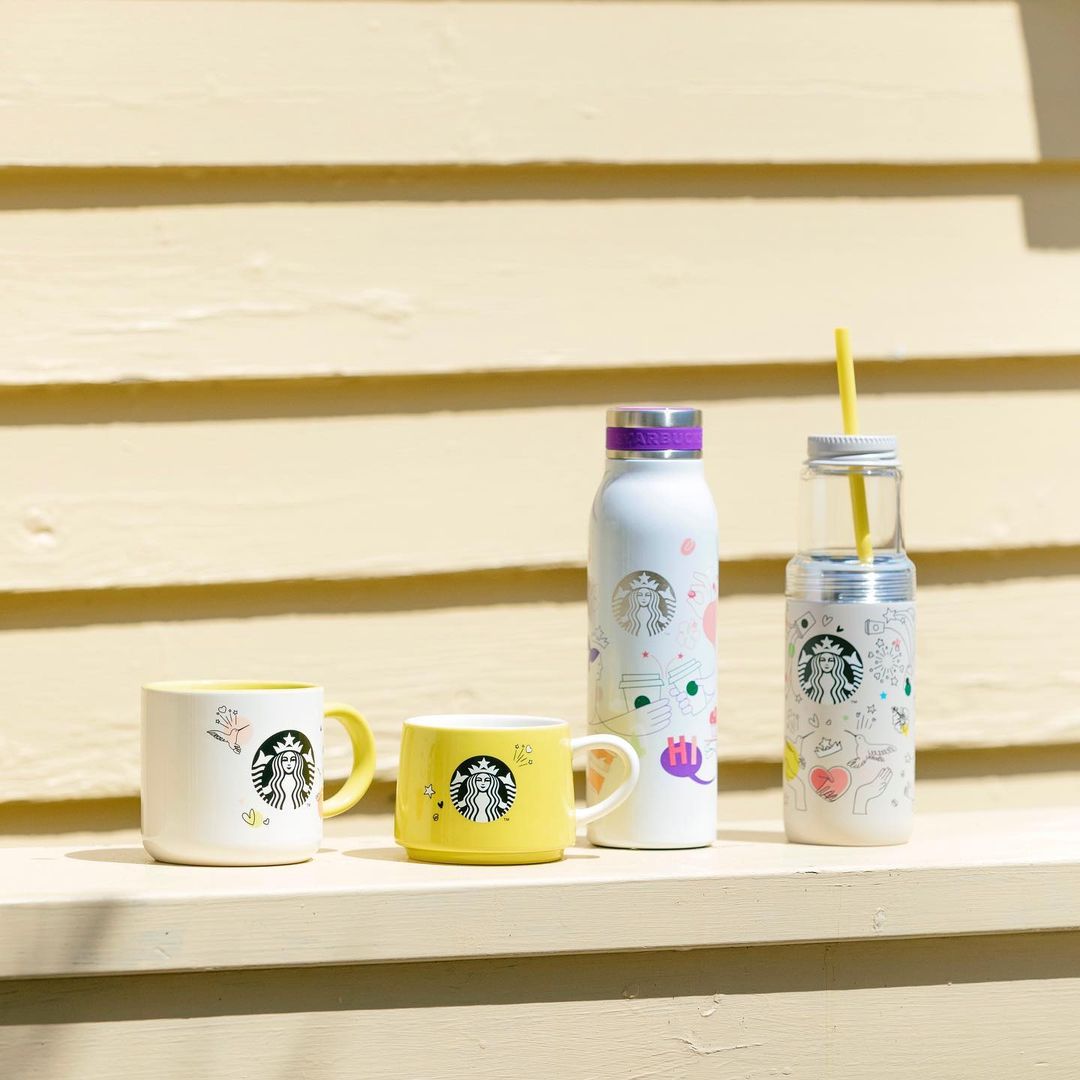 Starbucks 5 26 水 から 夏を彩るカラフルなデザインのタンブラーやマグが新登場 ハミングバードやペーパーカップ ハートのモチーフが描かれた スターバックス日本上陸 Ciao Nihon